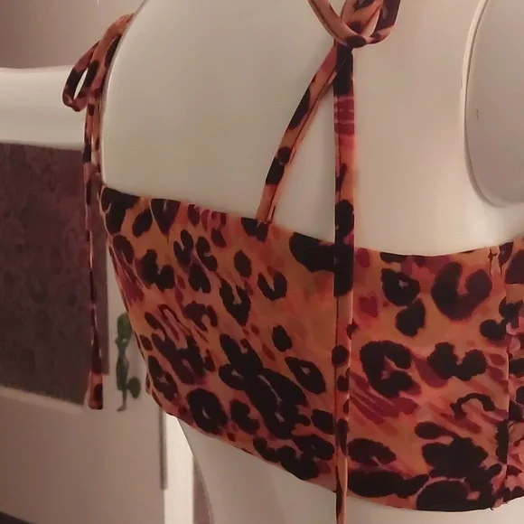 Sheer leopard print 2 piece skirt and top - Picture 4 of 12